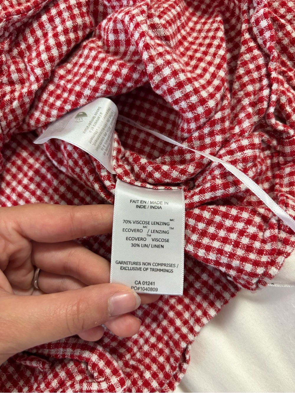 TWIK Red Gingham Matching Set with Tie-Front Top and Elastic Waist - Picture 6 of 6